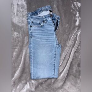 AMERICAN EAGLE SOFT KNIT HI RISE BLUE JEANS SIZE 0 XSHORT